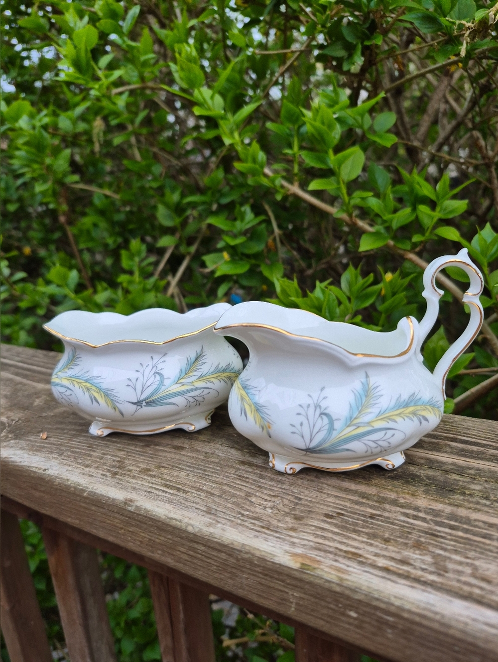 Royal Albert Rendez-Vous Pattern Cream And Sugar Dishes